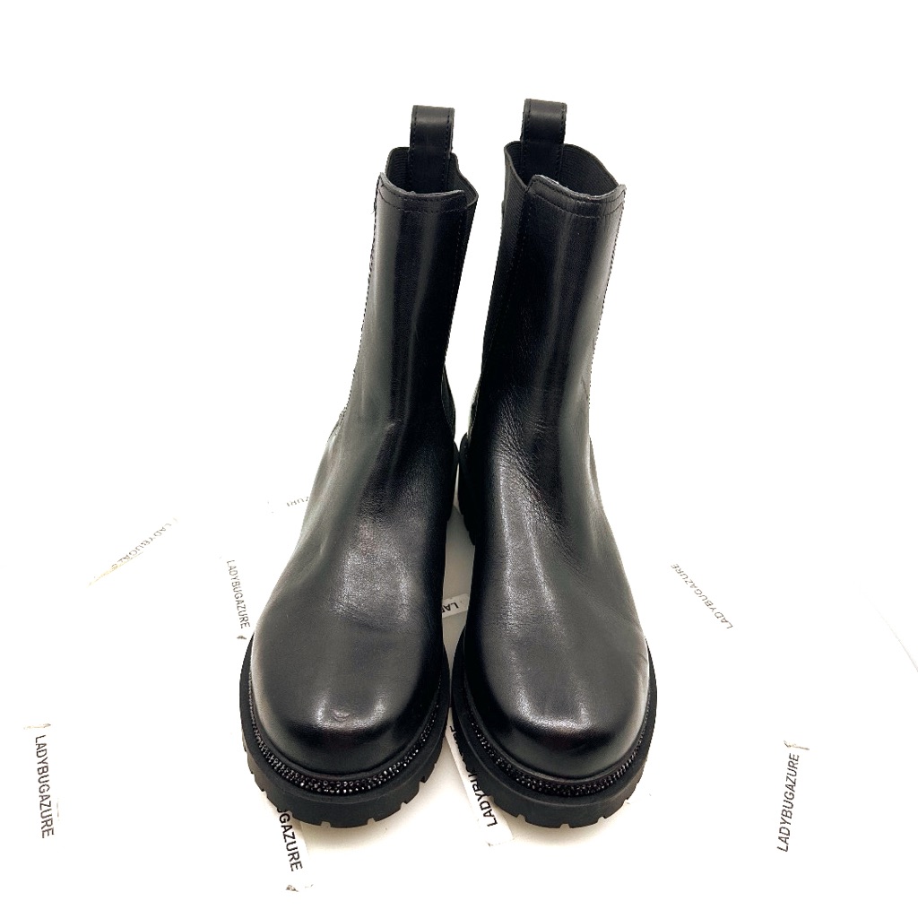 Nwob Dkny Women’s Rick Slip On Bootie Black Leather Size 7.5